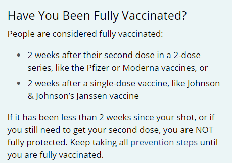 You Are Fully Vaccinated If: